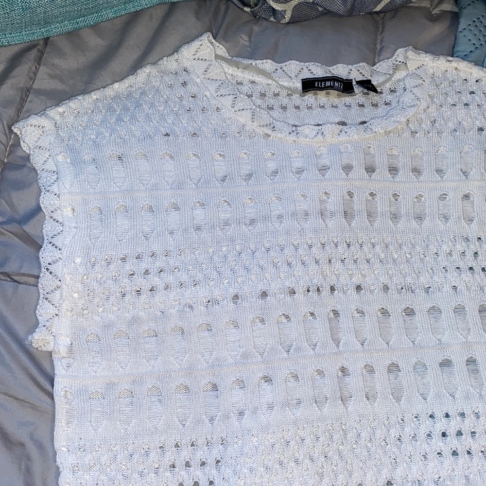 Elementz Sheer white sweater vest. Very lightweight size PM - Picture 8 of 14